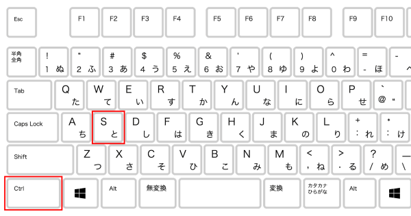 ショートカットctrl+s